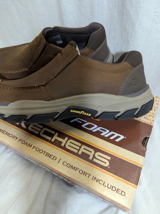 NIB Skechers Respected Catel Men’s Casual Shoe Dark Brown Size 12 main image 7